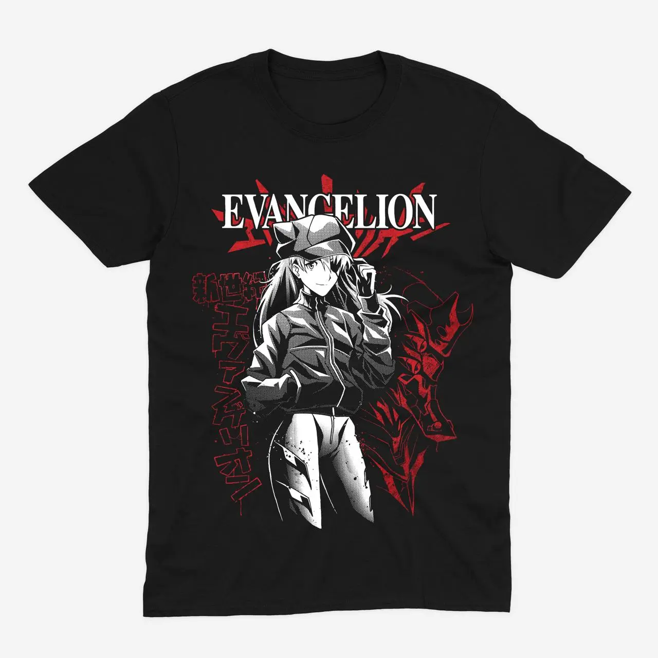 Футболка Evangelion — Аска — Чорний