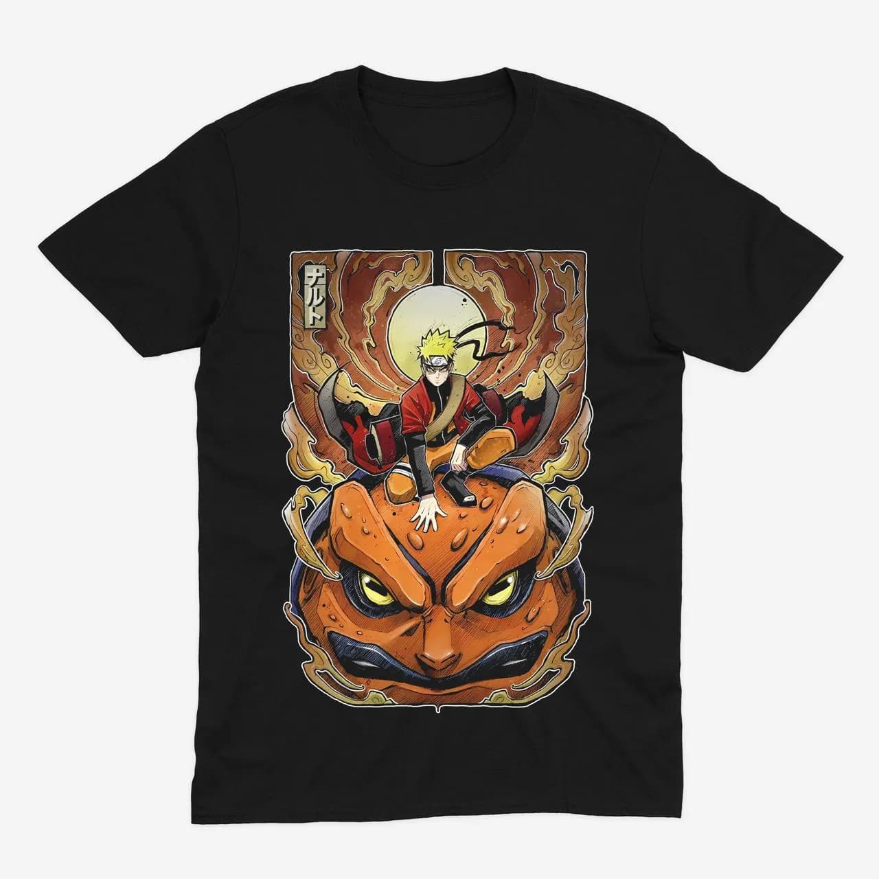 Футболка Naruto — Наруто та Гамабунта — Чорний