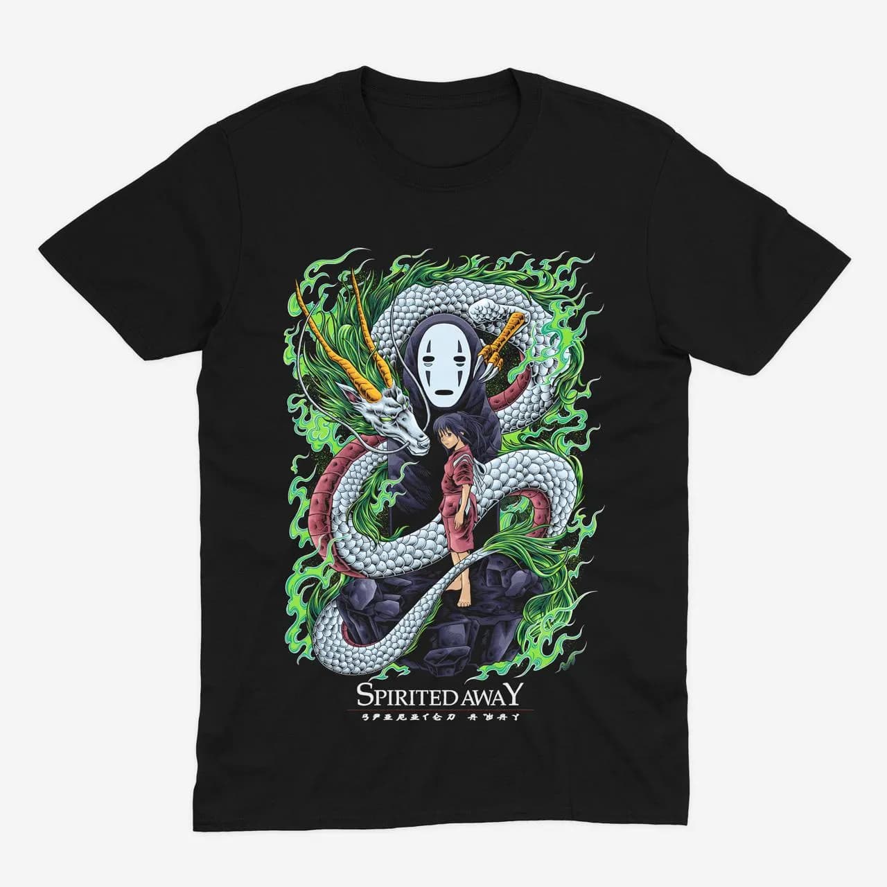 Футболка Spirited Away — Хаку і Безликий — Чорний