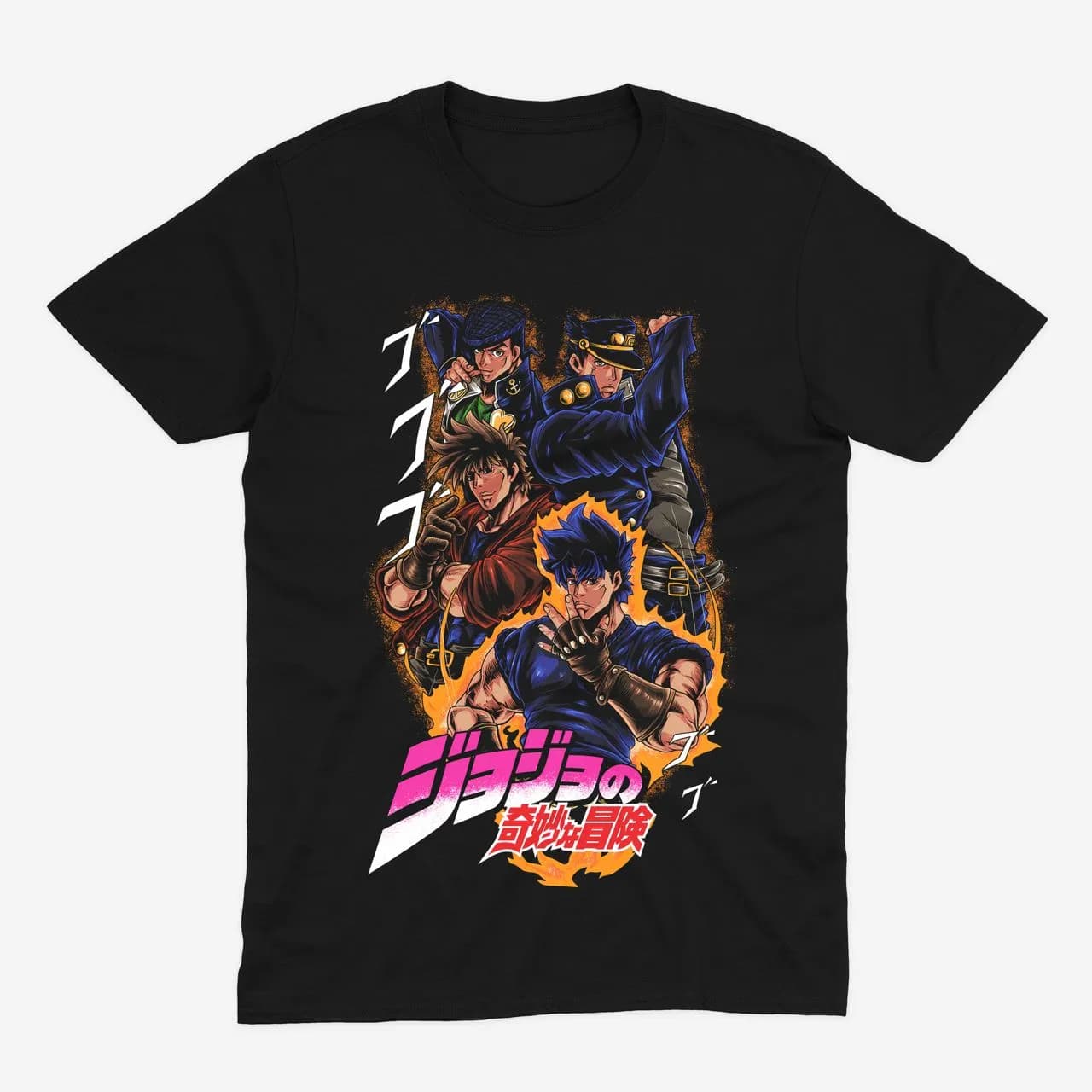 Футболка JoJo's Bizarre Adventure — Чотири покоління — Чорний