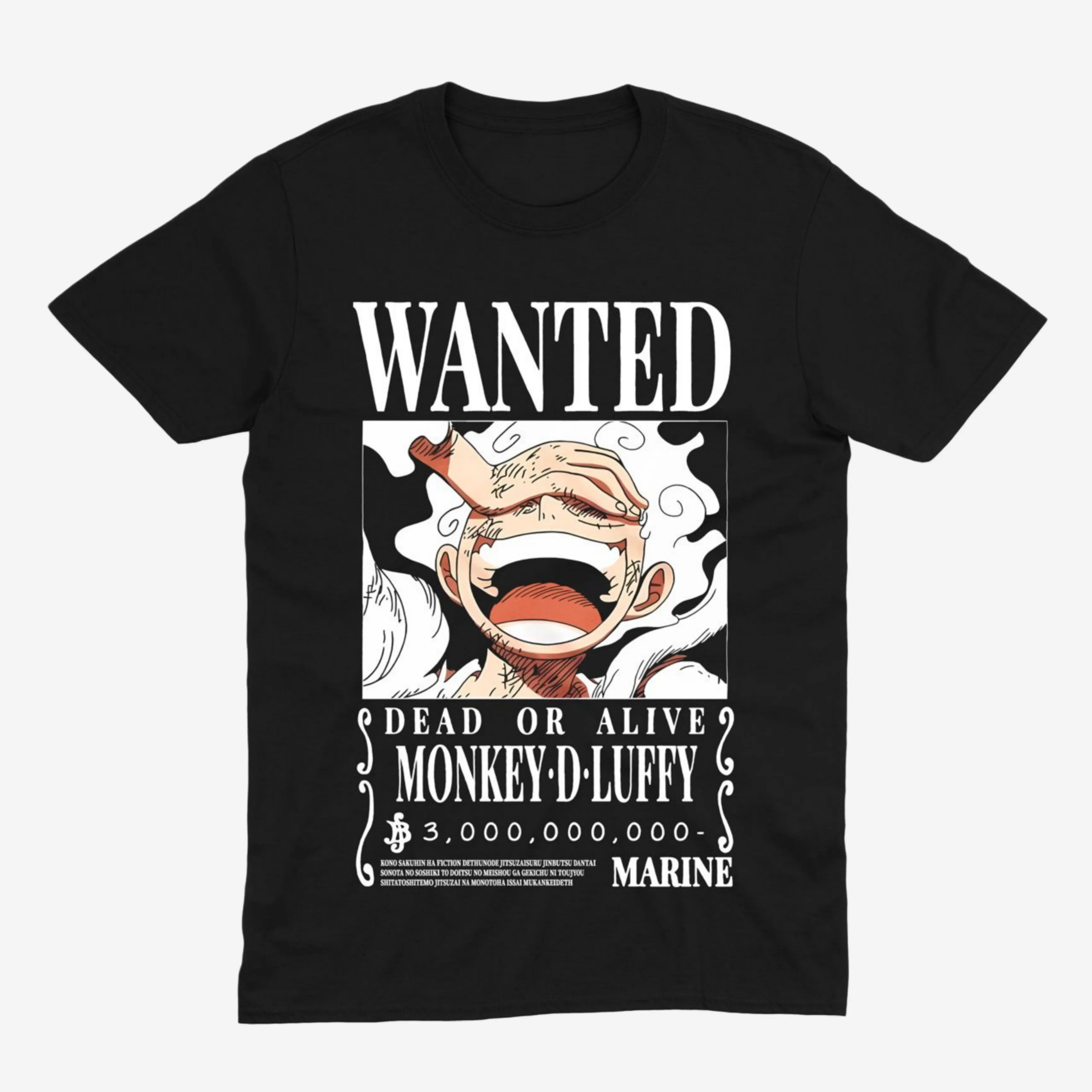 Футболка One Piece — Wanted Луффі — Чорний