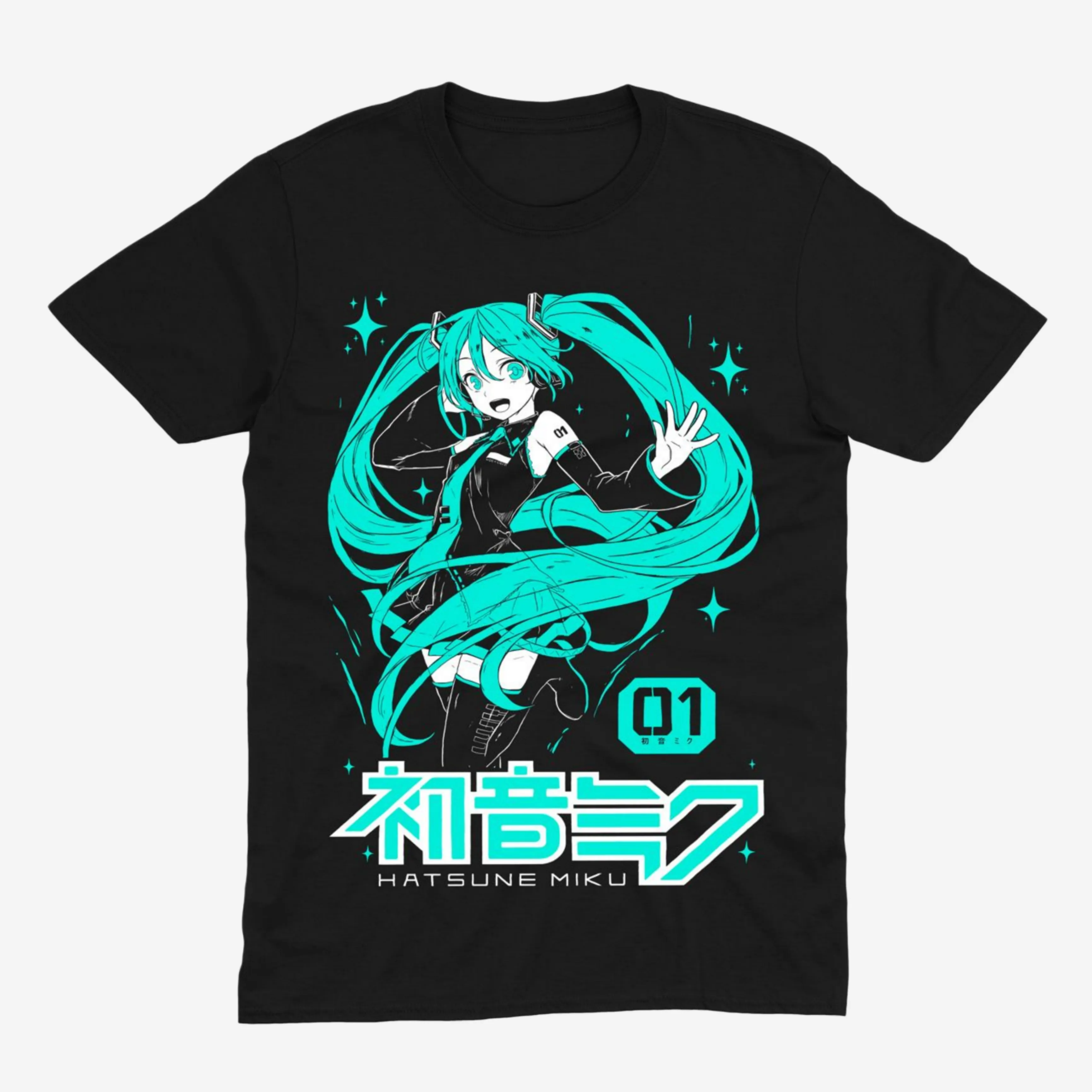 Футболка Hatsune Miku — Neon 01 — Чорний