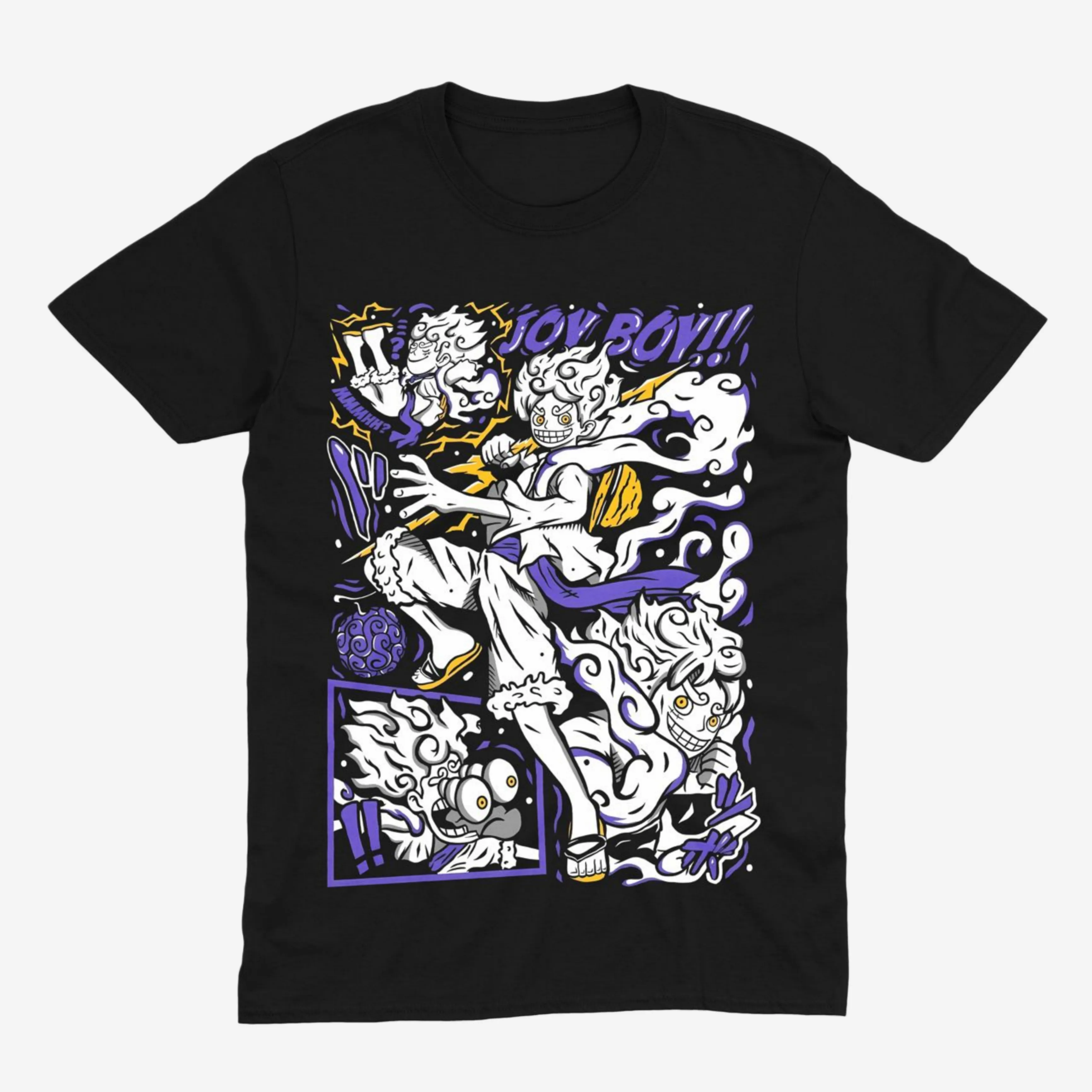 Футболка One Piece — Луффі Gear 5 (Joy Boy) — Чорний